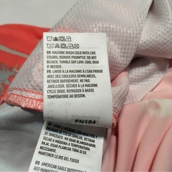 American Eagle Swim Trunk Board Short Men Small Orange Tropical Print 9" Inseam - Picture 14 of 14